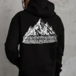 Erkek Nihilist Penguen Temalı Oversize Kapüşonlu Sweatshirt - Siyah