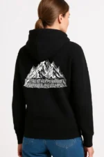 Nihilist Penguen Temalı Oversize Kapüşonlu Sweatshirt - Siyah - Görsel 2