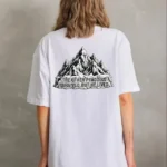 Nihilist Penguen Temalı Oversize Bisiklet Yaka Tişört - Beyaz