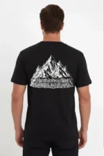 Erkek Nihilist Penguen Temalı Oversize Bisiklet Yaka Tişört - Siyah - Görsel 2