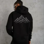 Erkek Nihilist Penguen Özel Tasarım Oversize Kapüşonlu Sweatshirt - Siyah