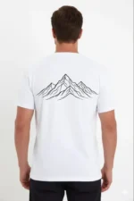 Erkek Nihilist Penguen Özel Tasarım Oversize Bisiklet Yaka Tişört - Beyaz