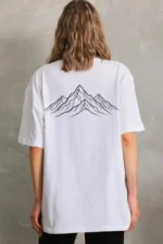 Nihilist Penguen Özel Tasarım Oversize Bisiklet Yaka Tişört - Beyaz