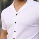 Erkek Waffle Dokuma Açık Yakalı Düğmeli Regular Kalıp 2’li Gömlek Seti - Siyah - Beyaz - Görsel 4