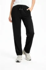 Düz Paça Beli Lastikli İpli Günlük Spor Eşofman Altı Rahat Fit - Siyah