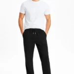 Erkek Düz Paça Beli Lastikli İpli Günlük Spor Eşofman Altı Rahat Fit - Siyah