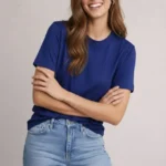 Osy Modal Yumuşak Dokulu Kumaş Bisiklet Yaka T-shirt - Lacivert