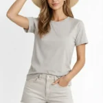 Osy Modal Yumuşak Dokulu Kumaş Bisiklet Yaka T-shirt - Gri