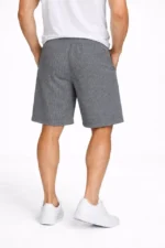 Erkek Pötikareli Şort – Beli Lastikli Bağcıklı, Cepli, Rahat Kesim Günlük Yazlık Şort - Füme - Görsel 3