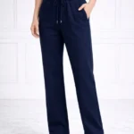 Düz Paça Beli Lastikli İpli Günlük Spor Eşofman Altı Rahat Fit - Lacivert