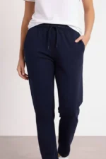 Düz Paça Beli Lastikli İpli Günlük Spor Eşofman Altı Rahat Fit - Lacivert - Görsel 3