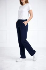 Düz Paça Beli Lastikli İpli Günlük Spor Eşofman Altı Rahat Fit - Lacivert - Görsel 4