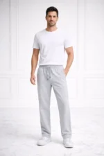 Erkek Düz Paça Beli Lastikli İpli Günlük Spor Eşofman Altı Rahat Fit - Gri