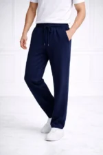 Erkek Düz Paça Beli Lastikli İpli Günlük Spor Eşofman Altı Rahat Fit - Lacivert - Görsel 3