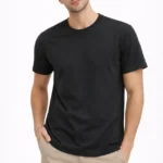 Erkek Bisiklet Yaka Tişört Regular Kalıp Basic Pamuklu Günlük Kullanım T-shirt - Siyah