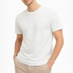 Erkek Bisiklet Yaka Tişört Regular Kalıp Basic Pamuklu Günlük Kullanım T-shirt - Beyaz