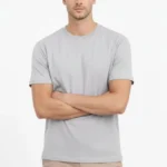 Erkek Bisiklet Yaka Tişört Regular Kalıp Basic Pamuklu Günlük Kullanım T-shirt - Gri