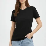 Bisiklet Yaka Tişört Regular Kalıp Basic Pamuklu Günlük Kullanım T-shirt - Siyah