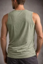 Erkek Flamlı Kumaş Sıfır Kolsuz Atlet Basic Spor Üst, Günlük Ve Fitness Kullanımına Uygun - Mint Yeşili - Görsel 2