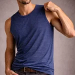 Erkek Flamlı Kumaş Sıfır Kolsuz Atlet Basic Spor Üst, Günlük Ve Fitness Kullanımına Uygun - İndigo