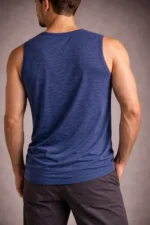 Erkek Flamlı Kumaş Sıfır Kolsuz Atlet Basic Spor Üst, Günlük Ve Fitness Kullanımına Uygun - İndigo - Görsel 2