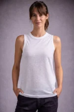 Flamlı Kumaş Sıfır Kolsuz Atlet  Basic Spor Üst, Günlük Ve Fitness Kullanımına Uygun - Beyaz