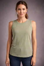 Flamlı Kumaş Sıfır Kolsuz Atlet Basic Spor Üst, Günlük Ve Fitness Kullanımına Uygun - Mint Yeşili - Görsel 2