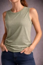 Flamlı Kumaş Sıfır Kolsuz Atlet Basic Spor Üst, Günlük Ve Fitness Kullanımına Uygun - Mint Yeşili - Görsel 4