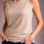 Flamlı Kumaş Sıfır Kolsuz Atlet Basic Spor Üst, Günlük Ve Fitness Kullanımına Uygun - Taş