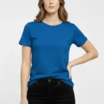 T-Shirt Bisiklet Yaka Slim Fit Likralı Tişört Günlük Basic Body - İndigo