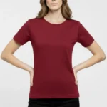 T-Shirt Bisiklet Yaka Slim Fit Likralı Tişört Günlük Basic Body - Bordo