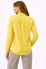 Uzun Kollu Gömlek Düğmeli Klasik Yaka Günlük Ve Ofis Şıklığına Uygun - Sarı - Görsel 2