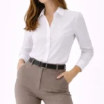 Uzun Kollu Gömlek Düğmeli Klasik Yaka Günlük Ve Ofis Şıklığına Uygun - Beyaz