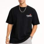 Erkek Bisiklet Yaka Baskılı  Kısa Kollu Tişört Streetwear Günlük Basic Pamuklu T-shirt - Siyah