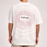 Erkek Bisiklet Yaka Baskılı Kısa Kollu Tişört Streetwear Günlük Basic Pamuklu T-shirt - Beyaz