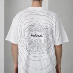 Erkek Bisiklet Yaka Baskılı Kısa Kollu Tişört Streetwear Günlük Basic Pamuklu T-shirt - Beyaz