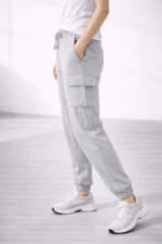 Jogger Eşofman Altı Rahat Kalıp, Kargo Cepli, Lastikli Paça, Günlük Spor Pantolon - Gri - Görsel 2