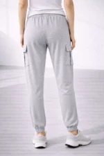 Jogger Eşofman Altı Rahat Kalıp, Kargo Cepli, Lastikli Paça, Günlük Spor Pantolon - Gri - Görsel 3