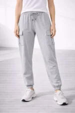 Jogger Eşofman Altı Rahat Kalıp, Kargo Cepli, Lastikli Paça, Günlük Spor Pantolon - Gri - Görsel 4