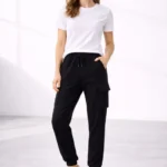 Jogger Eşofman Altı Rahat Kalıp, Kargo Cepli, Lastikli Paça, Günlük Spor Pantolon - Siyah