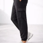 Erkek Jogger Eşofman Altı Regular Fit , Kargo Cepli, Lastikli Paça, Günlük Spor Pantolon - Füme