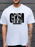 Erkek Baskılı Bisiklet Yaka Erkek T-shirt - Beyaz