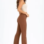 Fitilli Kaşkorse İspanyol Paça Tayt Yüksek Bel Esnek Günlük Rahat Pantolon - Kahverengi