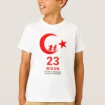 23 Nisan Çocuk Bayramı Baskılı Özel T-shirt - Beyaz - Görsel 2