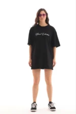 Baskılı T-Shirt Kısa Kol Bisiklet Yaka Regular Rahat Kalıp Günlük Tişört - Siyah - Görsel 2