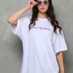 Baskılı T-Shirt Kısa Kol Bisiklet Yaka Regular Rahat Kalıp Günlük Tişört - Beyaz