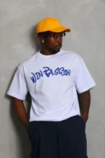 Erkek Baskılı T-Shirt Kısa Kol Bisiklet Yaka Regular Fit Rahat Kalıp Günlük Tişört - Beyaz