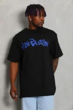 Erkek Baskılı T-Shirt Kısa Kol Bisiklet Yaka Regular Fit Rahat Kalıp Günlük Tişört - Siyah - Görsel 3