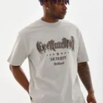 Erkek Baskılı T-Shirt Kısa Kol Bisiklet Yaka Regular Fit Rahat Kalıp Günlük Tişört - Gri