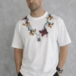 Erkek Baskılı T-Shirt Kısa Kol Bisiklet Yaka Regular Fit Rahat Kalıp Günlük Tişört - Beyaz